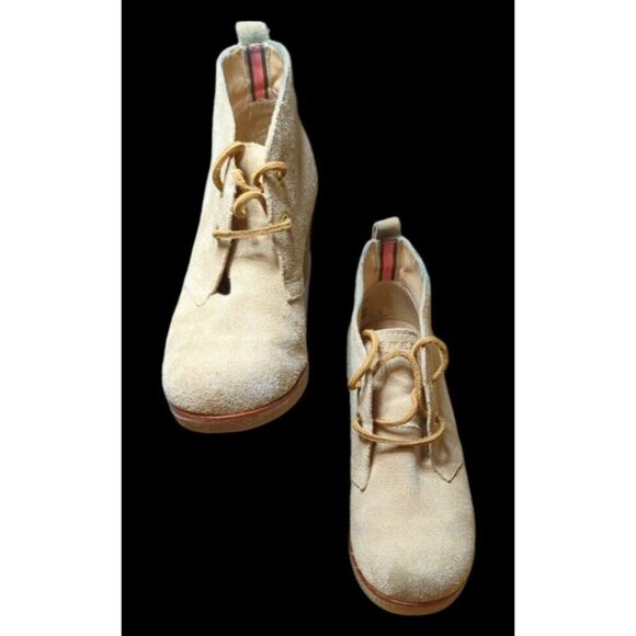 Sperry Womens Tan sz 7M Harlow Wedge Ankle Boot Winter Top Sider Suede Lace Up - Picture 5 of 12